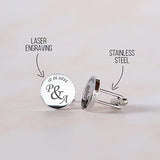 Custom engraved cufflinks for weddings, personalized gift for groom, father of the bride & groom dad, best men, customized gold & silver cufflinks MIA·MIA