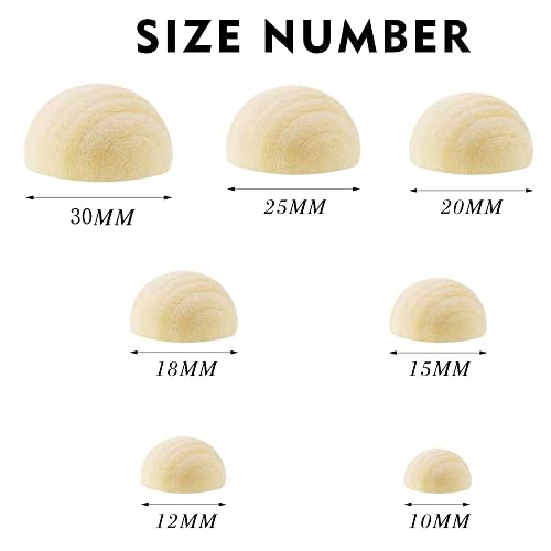 Half Wood Balls Bead Unfinished Natural Split Wood Beads, Natural Split Unfinished Craft Balls, Round Half Wooden Balls Wood Craft Balls(10mm-100pcs) Generic