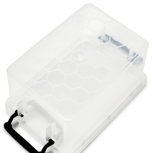 EZOWare Small Clear Plastic Lidded Storage box, 0.7 Quart Small Latch Baskets Organizer Bin Boxes with Snap Tight Lids - 6x4x3 inch, 6 Pack - WoodArtSupply