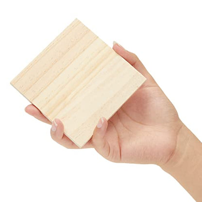 15 Pack Unfinished 4x4 Wood Squares for Crafts, Blank Wooden Tiles for Burning, Engraving, DIY Coasters - WoodArtSupply