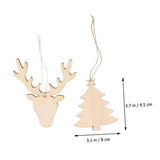 VOSAREA 40pcs Wood Chip Christmas Tree Ornaments Wooden Christmas Ornaments Unfinished Wood Slices Ornaments Wooden Reindeer Cutouts Hanging Decor VOSAREA