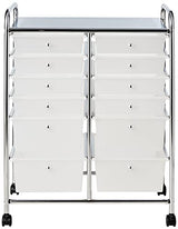 Whitmor Chrome and Plastic 12-Drawer Storage Cart Whitmor