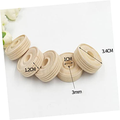 TEHAUX 25pcs Unfinished Round Blank Wood Crafts Supplies DIY Accessories Unfinished Wood Wheels Homemade Ornaments Crafts Wood Wheel Round Wheels - WoodArtSupply