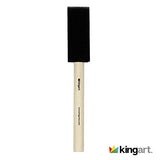 KINGART 241-25 Foam 25 Pc. Value Pack 1" Brush Set, Short Wood Handle, for Oil, Acrylic & Watercolor Paint, Great for Crafts, DIY Home Projects, KINGART