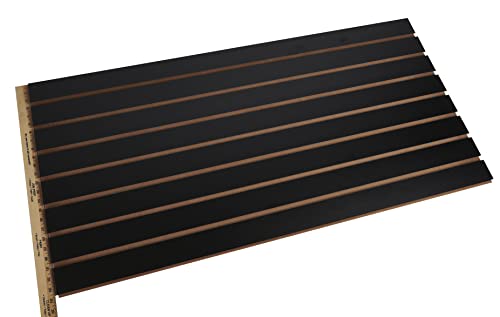 SSWBasics 4 ft x 2 ft Horizontal Black Slatwall Panels for Wall (24"H x 48"L) - Pack of 2 - Garage Wall Organizer Panels and Craft Storage SSWBasics