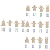 Yardwe 16 Sets Christmas DIY Wind Chime Christmas Tree Ornament Christmas Bell Pendant Xmas Unfinished Wind Chime Wind Chime Craft Kit Ornaments for Yardwe