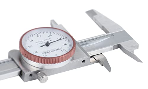 Accusize Industrial Tools 0-4 inch by 0.001 inch Precision Dial Caliper, Stainless Steel, in Fitted Box, P920-S214 - WoodArtSupply