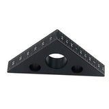 T Tulead Carpenter Square Triangle Ruler Aluminum Alloy Woodworking Ruler 45 Degree Woodworking Square Measurement Tool Black T Tulead