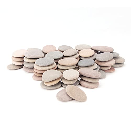 [About 98 PCS - 103 PCS](18.1 Pounds) Painting Rocks,2.23"-3.68" River Rocks,Flat Stones CFKJ