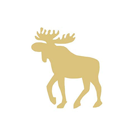 Moose Cutout Unfinished Wood Animal Forest Theme Hunter Wildlife MDF Shaped Canvas Style 1 (18") Diverse Woodworking