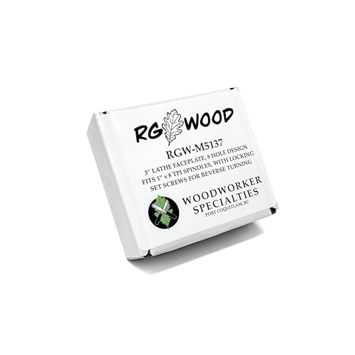 3" HD Steel Wood Lathe Face Plate, 1" x 8tpi Threaded, with Locking Set Screw RGWOOD