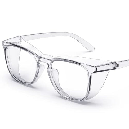 TOREGE Eye Protection Glasses,Fashionable Safety Glasses With Clear No Fog Lenses,Great Safety Goggles For Men&Women(Transparent White&Clear Lens) - WoodArtSupply