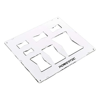 POWERTEC 71356 Clear Acrylic Butterfly Bowtie Router Template for Woodworking, Decorative Wood Router Jig Stencils Inlay Kit for Precise Cuts (7 in 1
