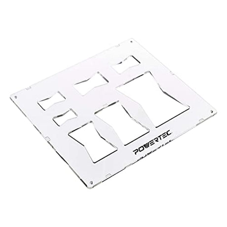 POWERTEC 71356 Clear Acrylic Butterfly Bowtie Router Template for Woodworking, Decorative Wood Router Jig Stencils Inlay Kit for Precise Cuts (7 in 1 POWERTEC