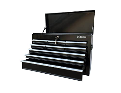 Workington Portable Metal Tool Chest with 9 Drawers, 24" 9-Drawer Tool Chest Cabinet with Ball Bearing Drawer Slides, Steel Tool Storage Box Workington