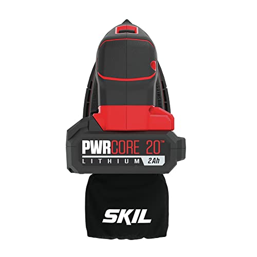 SKIL SR6607B-10 20V Brushless Compact 4-in-1 Vibration Control Multi-sander Kit, Includes 12pc Sandpaper, 3 Additional Detail Attachments, PWR CORE Skil