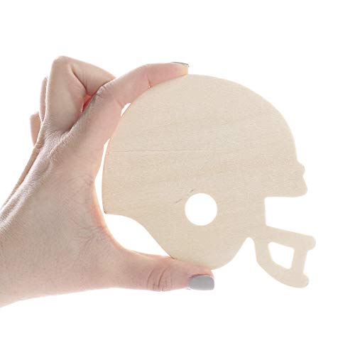 Pack of 24 Unfinished Wood Football Helmet Cutouts by Factory Direct Craft - Blank Wooden Sports Team Banquet Mascot Cheerleader Art and Craft Factory Direct Craft