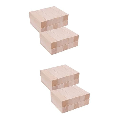 VILLCASE 40 pcs Natural Wood Blocks Small Wood Block Unfinished Wood Cubes Whittling kit Whittling Wood Unfinished Wood Sign Block Wood Blocks for