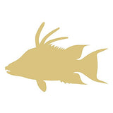 Lion Fish Cutout Unfinished Wood Animal Fish Nautical Coloring Book Door Hanger MDF Shape Canvas Style 1 (12") Diverse Woodworking