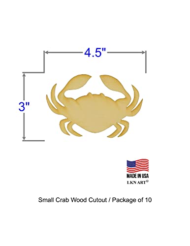 Unfinished Crab Wood Cutout (1/8" Thickness, Small 4.5" x 3" (Package of 10)) - WoodArtSupply