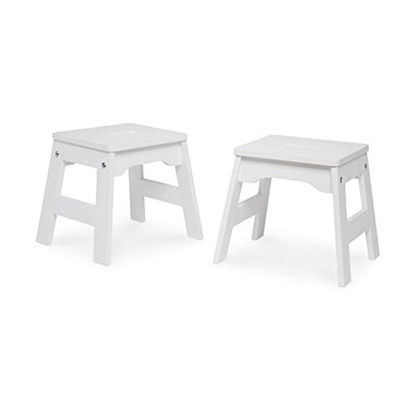Melissa & Doug Wooden Stools - Set of 2 (White) Melissa & Doug