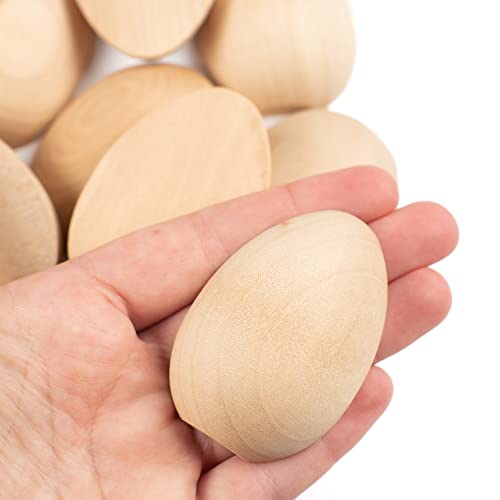 Pack of 12 Smooth Solid White Birch Unfinished Wood Split Eggs by Factory Direct Craft - Wooden Half Eggs for Easter Holiday and Everyday Crafts, - WoodArtSupply