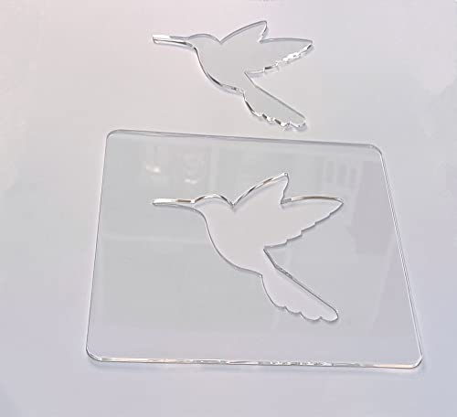 Humming Bird Template,Acrylic Router Template,Woodworking Router Template Tracing Guide (7.875"x 7.875") Yuxuanish