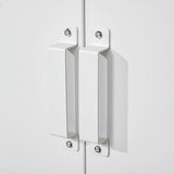 HOMCOM Industrial Storage Cabinet, Steel Garage Cabinet with Double Doors and Adjustable Shelves, White HOMCOM