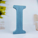 WOODOUNAI 6 Inch Rustic Blue Wood Letters Unfinished Wood Letters for Wall Decorative Blue Retro Standing Letters Sign Board Decoration for Craft woodounai