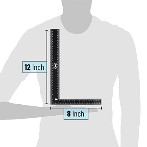 Mr. Pen- Carpenter Square, Framing Square, 8 inch x 12 inch , Carpenters Square , Right Angle Ruler, Framing Tools, L Shape Ruler, Metal Square, - WoodArtSupply