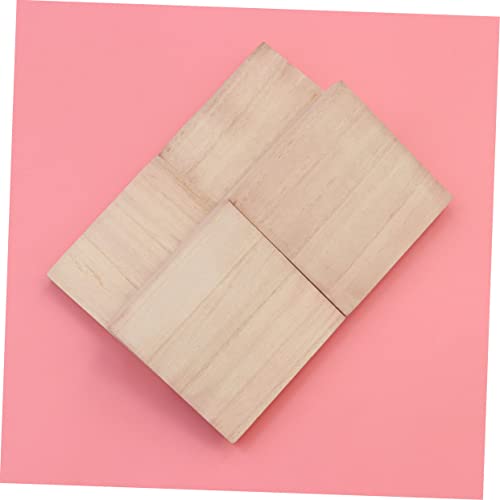 Anneome Graffiti Wood Slices DIY Painting Slices 4pcs Wood Slices Plate Square Wooden DIY Crafts Unfinished Wood Slices Anneome