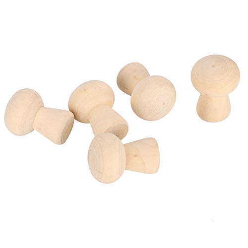 20 PCS Unfinished Wood Mushrooms Peg Dolls Bodies Mushroom Head for DIY Decoration Arts and Crafts Birch and Maple Wood Turnings GLOGLOW