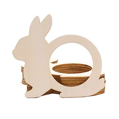 Qingmao 20 Pieces Rabbit Shape Wood Napkin Rings Easter Wooden Napkin Holders Rings Serviette Buckles for Easter Wedding Dining Table Decoration TANGDIAABBCC