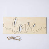 Love Wooden Sign 2Pack Cutout Love Wood Letter Hanging Decorative DIY Words Sign Door for Home Shop Hotel Lamantery