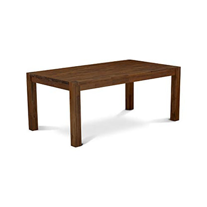 East West Furniture LM7-0N-T Lismore Dining Room Rectangle Rustic Wood Table, 40x72 Inch, Walnut