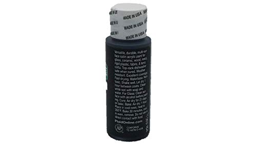 Apple Barrel Satin Acrylic Multi-Surface Paint Set - Black and White (2 Ounces Each) Apple Barrel