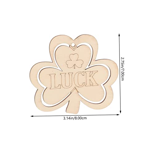 30pcs Small Pendant Ireland Ornament Present Labels Present Ornaments Leaf Wood Slices St Patricks Day Cutout Shamrock Pendants DIY Shamrocks Cutouts