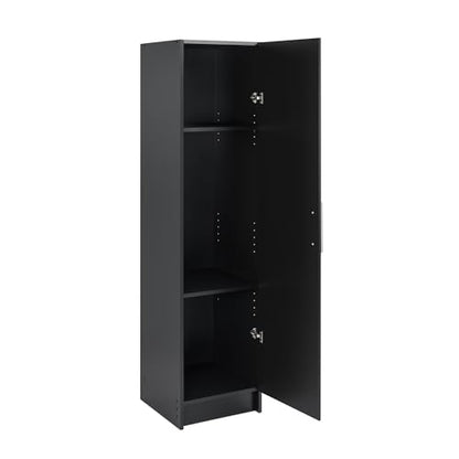 Prepac Elite 16" Storage Cabinet, Black Storage Cabinet, Bathroom Cabinet, Pantry Cabinet with 2 Adjustable Shelves, 16" D x 16" W x 65" H, BEB-1664