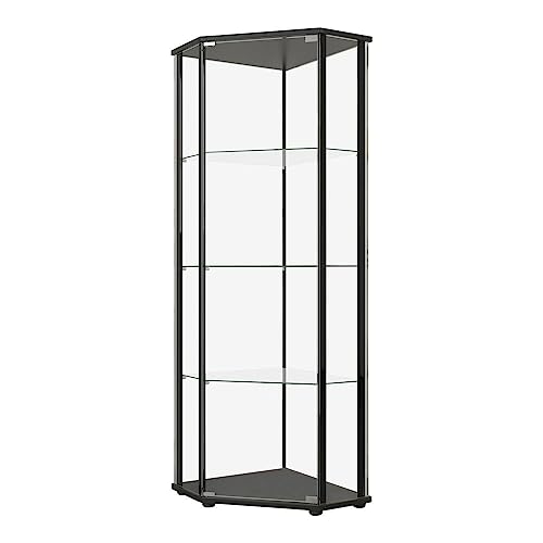 Coaster Home Furnishings Zenobia Glass Shelf Curio Cabinet Clear and Black