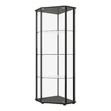 Coaster Home Furnishings Zenobia Glass Shelf Curio Cabinet Clear and Black Coaster Home Furnishings