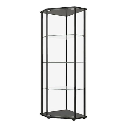 Coaster Home Furnishings Zenobia Glass Shelf Curio Cabinet Clear and Black