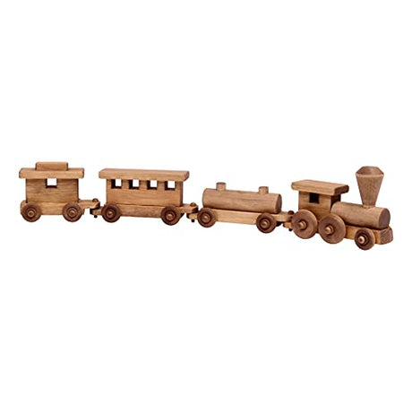 AmishToyBox.com Wooden Train Toy Play Set - 24" Long - CPSIA-Approved Finish (Harvest Stain) AmishToyBox.com