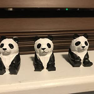 Selsela Panda Figurine Decor Bear Handmade Statue Miniature Wood Art Wall Carved Small Animal Selsela