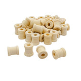 300 Pack Mini Unfinished Wood Spools Natural Wooden Barrel Shaped Spools for Crafts (5/8x1/2 in) Cregugua