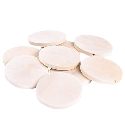 Holibanna 50pcs Wood Earring Ingredients Wood Earrings Round Wooden Discs DIY Earrings Wood Ear Drop Stud Wooden Earring Pendant Circle Earrings Holibanna