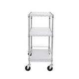 VEVOR Kitchen Utility Cart, 3 Tiers, Wire Rolling Cart with 661 LBS Capacity, Steel Service Cart on Wheels, Metal Storage Trolley with 80 mm Deep VEVOR