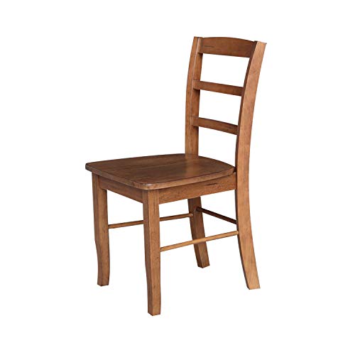 IC International Concepts International Concepts Set of 2 Madrid Ladderback Chairs, Distressed Oak IC International Concepts