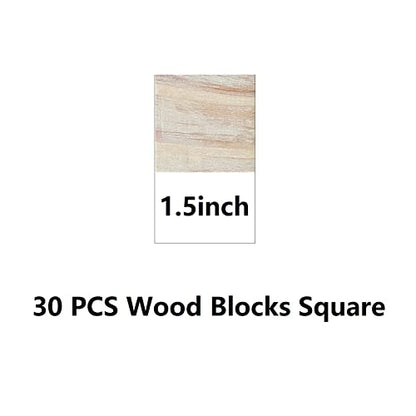 1.5 inch Wooden Cubes, 30 PCS Unfinished Natural Wood Blocks Square Blocks Set for DIY Crafts, Alphabet Blocks, Painting Decorating, Number Cubes or