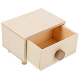 ARTIBETTER Unfinished Wooden Jewelry Drawer Box: Mini Wood Craft Box 3pcs Natural DIY Craft Stash Boxes Treasure Box Jewelry Organizer Holder Storage ARTIBETTER