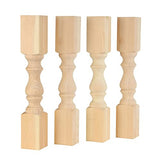 CAROLINA LEG CO. Chunky Monastery Farmhouse End Table Legs - Unfinished - DIY Furniture - Turned Legs - Set of 4 - Dimensions: 3.5" x 23" CAROLINA LEG CO.